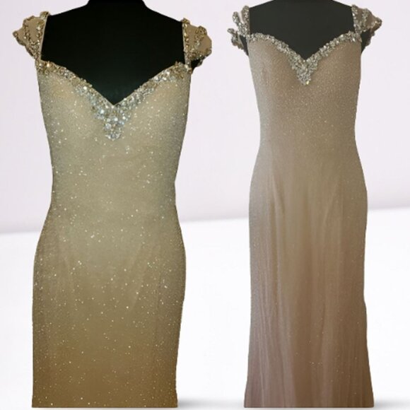WOW Luxury Couture Party Prom Wedding Evening Cocktail Beaded Runway Gown Dress - Picture 6 of 16